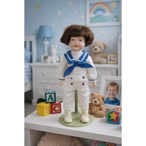 Vintage Russ Dolls of Days Gone By Andrew Sailor Doll 12" w Stand 1984